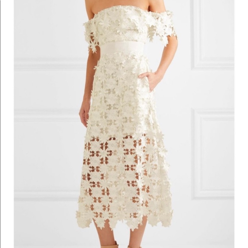 COPY - Self portrait 3D floral white off the shoulder
